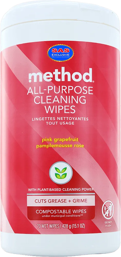 Wet wipes "Method" 70 pcs, 428g
