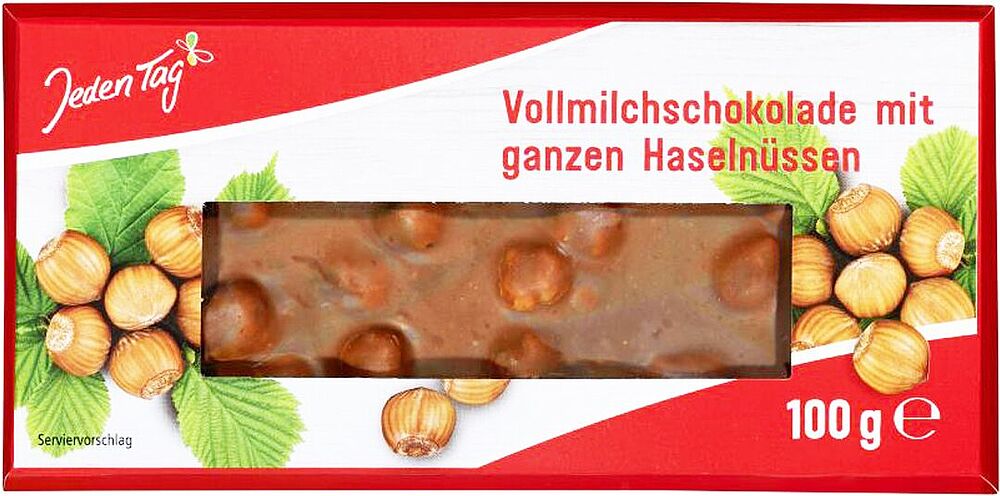 Chocolate bar with hazelnuts "Jeden Tag" 100g