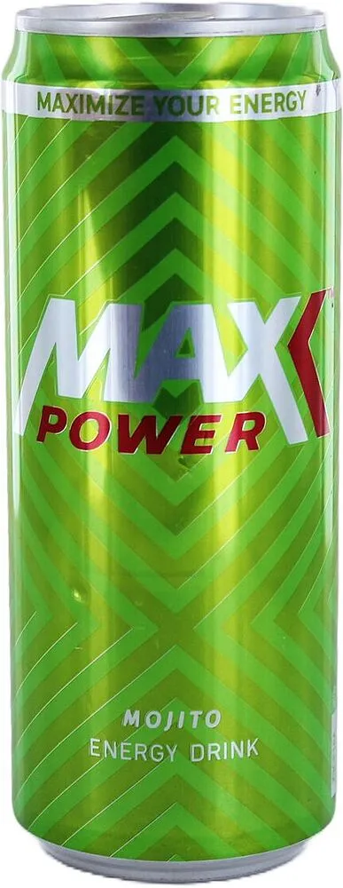 Energy carbonated drink "Max Power" 0.33l Mojito
