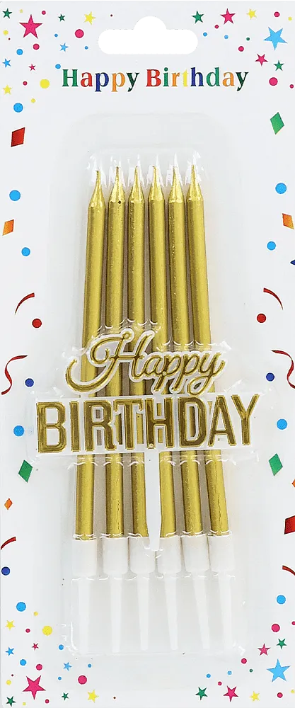 Birthday candle "Happy Birthday" 6 pcs
