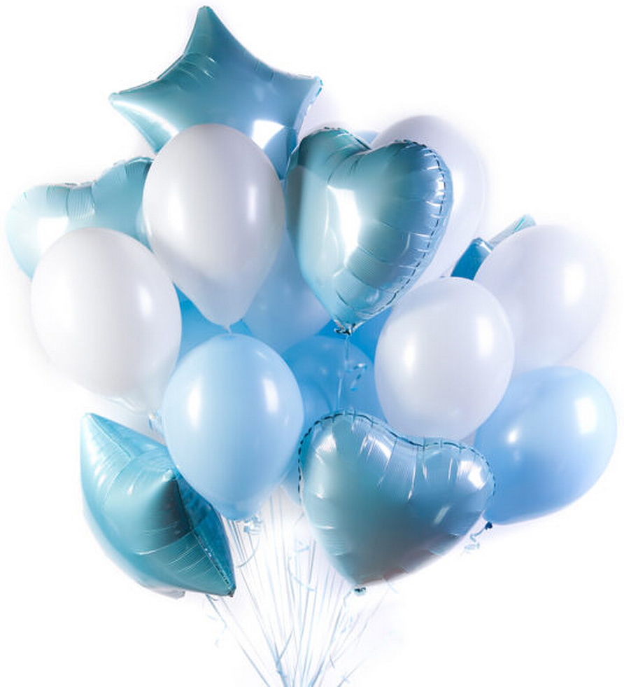 Helium gas Balloons, heart, stars 15 pcs