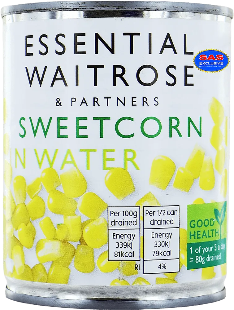 Եգիպտացորեն «Waitrose & Partners Essential» 195գ 