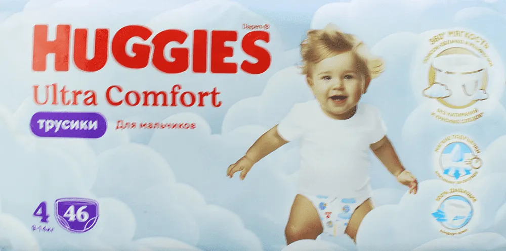 Pants-diapers "Huggies Ultra Comfort N4" 9-14kg, 46 pcs
