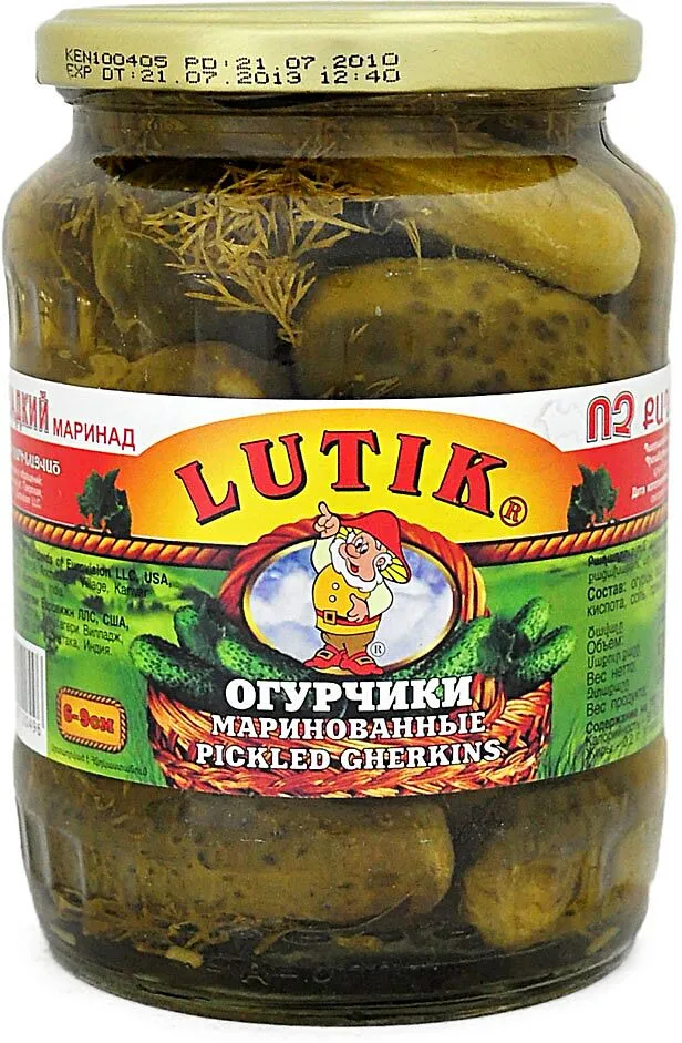 Marinated gherkins "Lutik" 670g