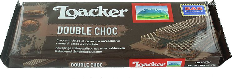 Վաֆլի շոկոլադե «Loacker Double Choc» 175գ