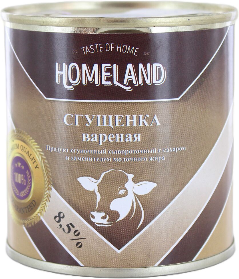 Condensed milk boiled with sugar "Homeland" 360g, richness: 8.5%
