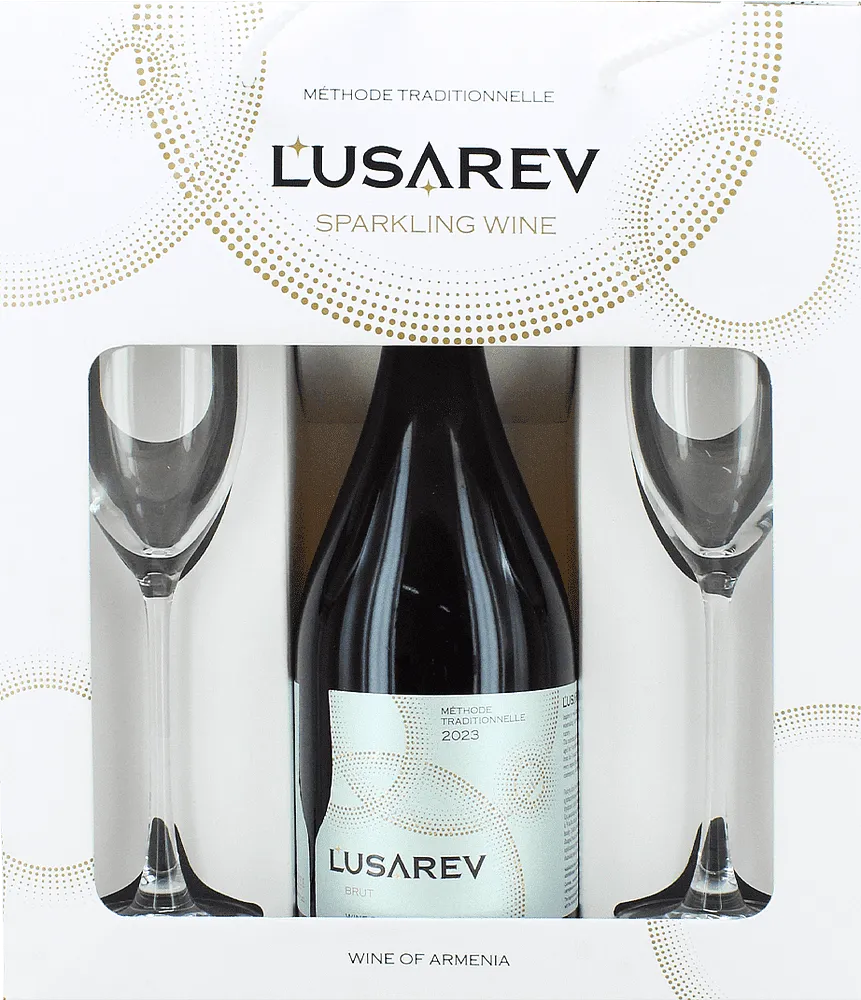 Sparkling wine & glass "Lusarev" 3 pcs