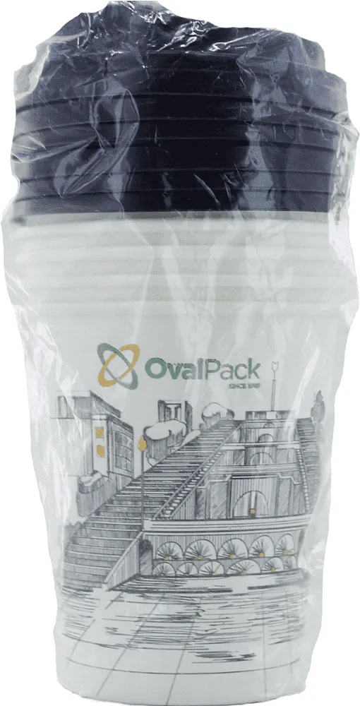 Disposable paper cups "Oval Pack" 6 pcs
