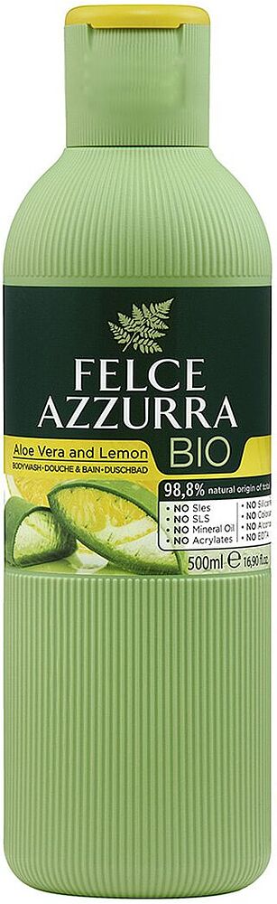 Shower gel "Felce Azzurra Bio Aloe Vera & Lemon" 500ml
