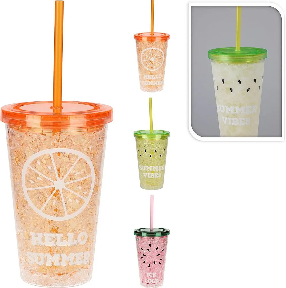 Glass with a straw 1 pcs
