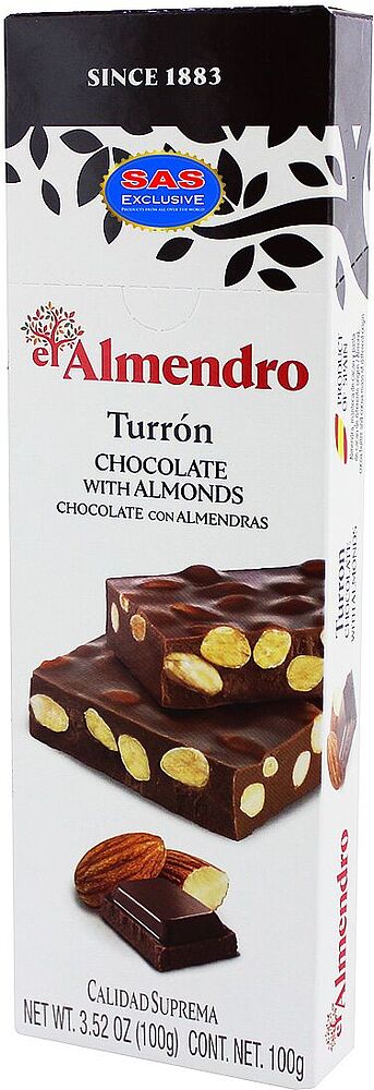 Chocolate bar with almond 