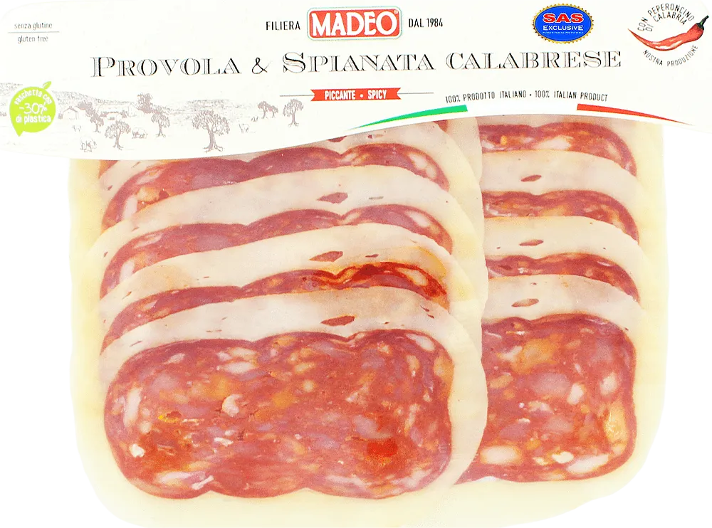Sliced salami spianata with cheese "Madeo Provola Spianata" 80g
