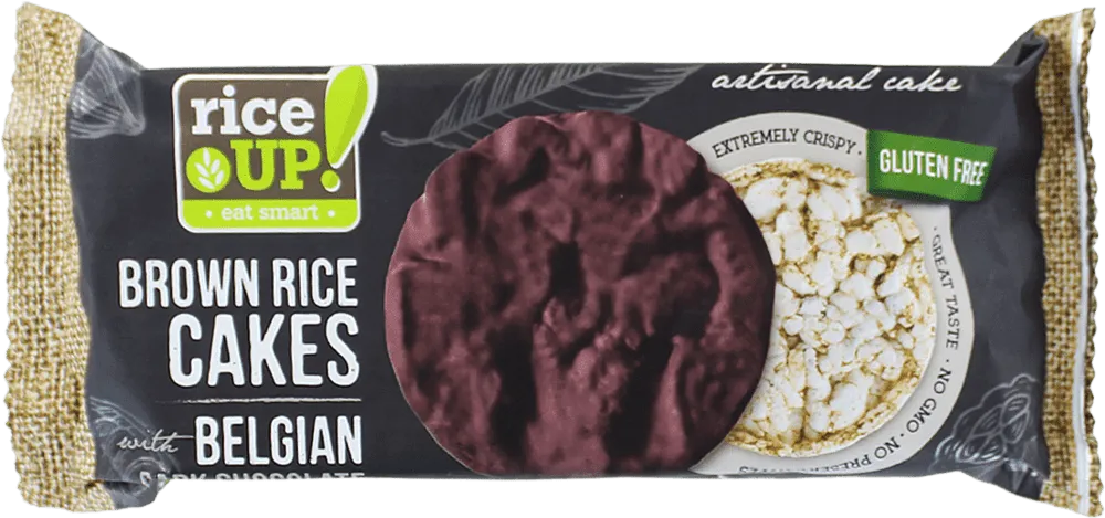 Brown rice cakes with belgian dark chocolate "Rice up" 90g