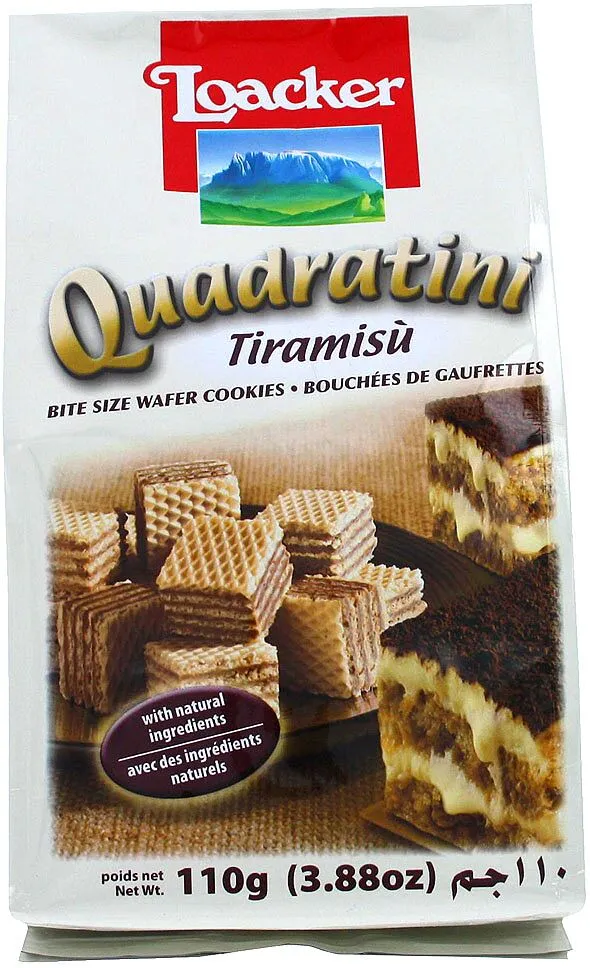 Wafer with tiramissu filling "Loacker Quadratini Tiramisu"  110g  