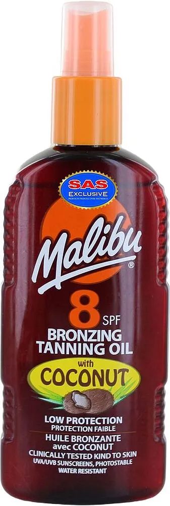 Tanning oil spray "Malibu Bronzing Tanning Oil 8SPF" 200ml
