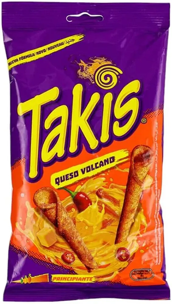 Chips with chilli & cheese flavor "Takis Queso Volcano" 100g