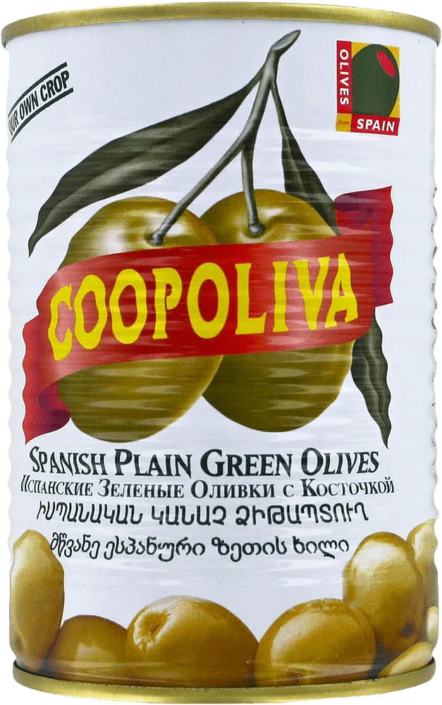 Green olives with pit "Coopoliva" 405g