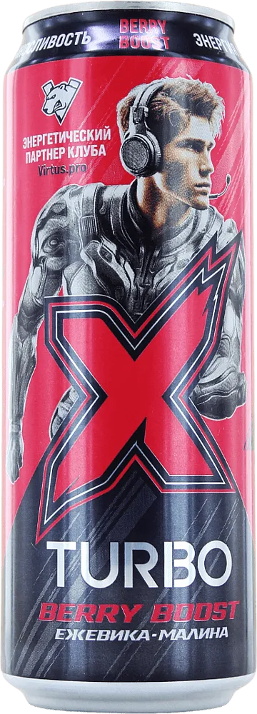 Energy carbonated blackberry & raspberry flavored drink "Turbo" 0.45l
