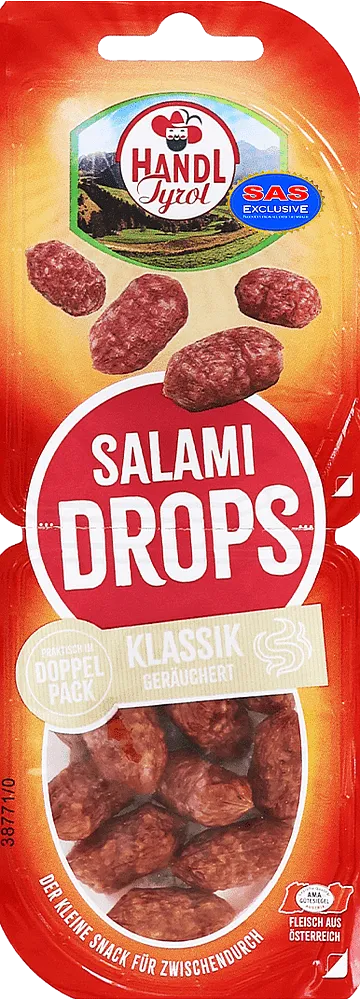 Երշիկ սալյամի հում-չորացրած դասական «Handl Tyrol Salami Drops Klassik» 70գ
