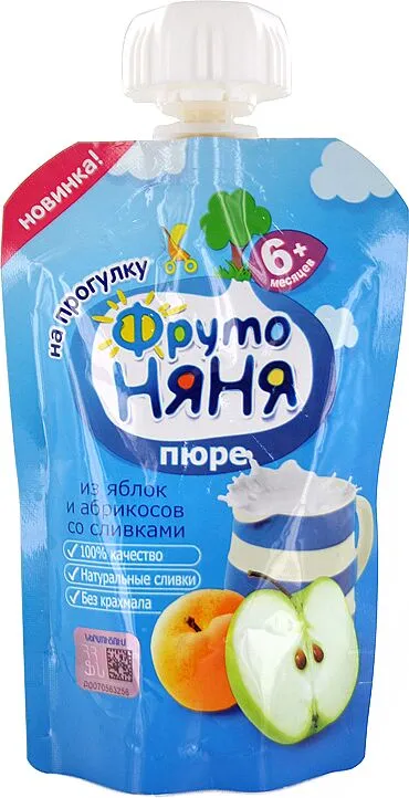 Apple & apricot puree "Fruto Nyanya" 90g