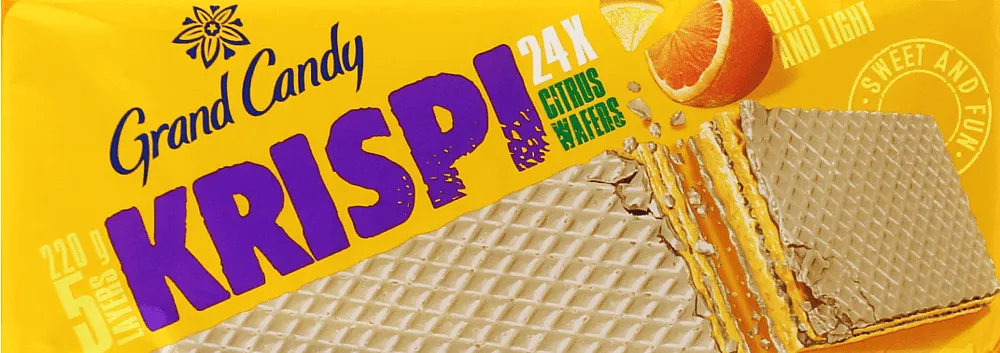 Citrus wafers "Grand Candy Krispi" 220g

