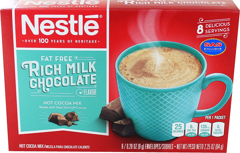 Растворимый какао-напиток "Nestle Rich Milk" 208г