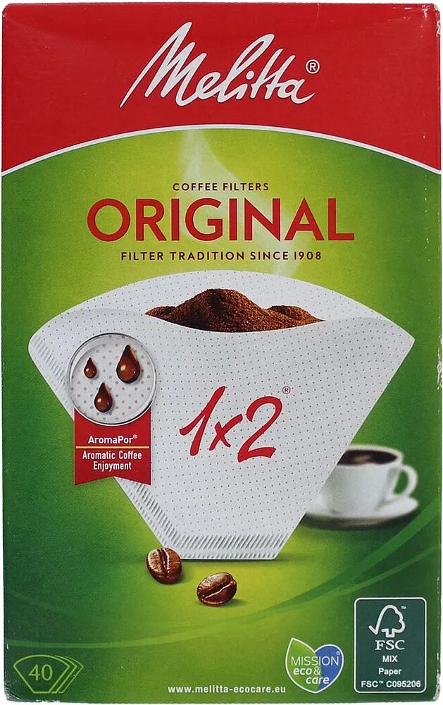 Coffee filters "Melitta N2 Original" 40 pcs
