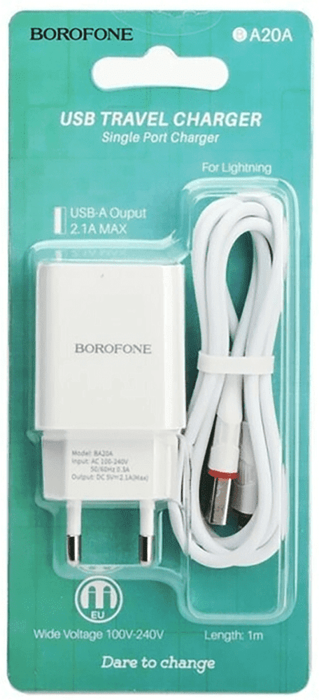 Հեռախոսի լիցքավորիչ և USB լար «Borofone BA20A Micro»
