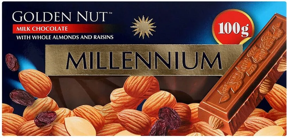 Chocolate bar with almonds & raisins "Millennium" 100g