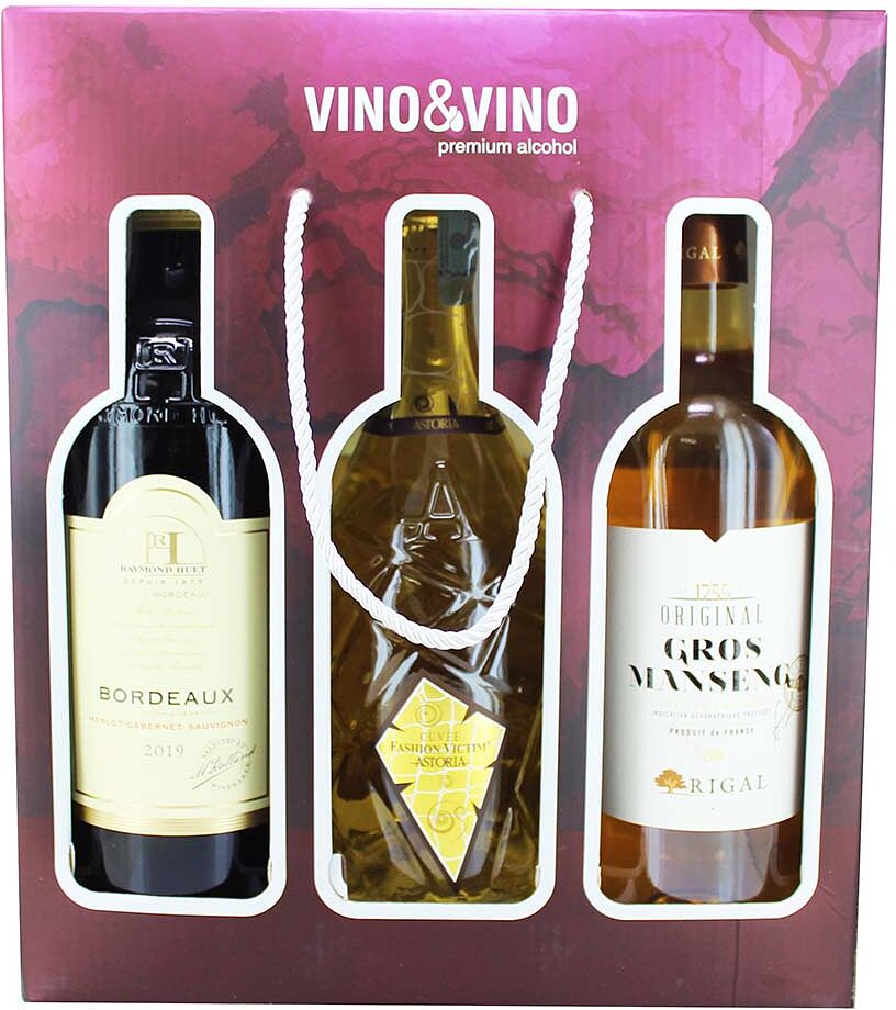 Ալկոհոլային խմիչքների հավաքածու «Vino & Vino» 3 հատ
