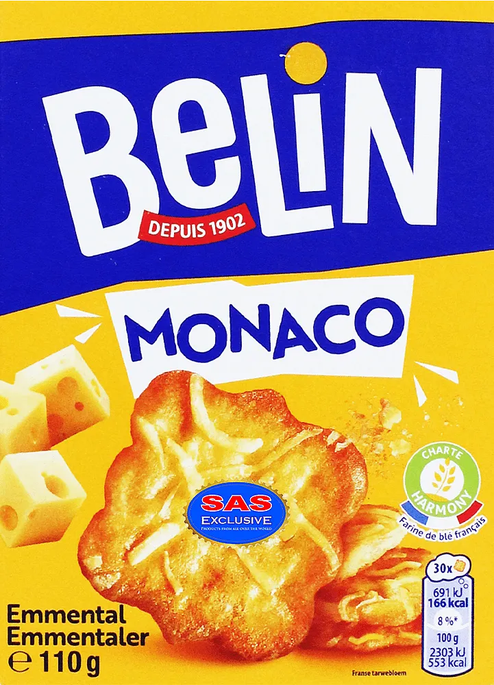 Կրեկերներ պանրի համով «Belin Monaco Emmental» 110գ