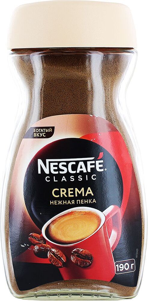 Кофе растворимый "Nescafe Classic Crema" 190г
