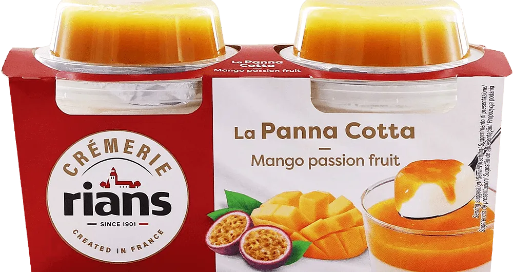 Պաննա կոտտա մանգոյի և մարակույայի «Rians Cremerie Mango Passion Fruit» 240գ