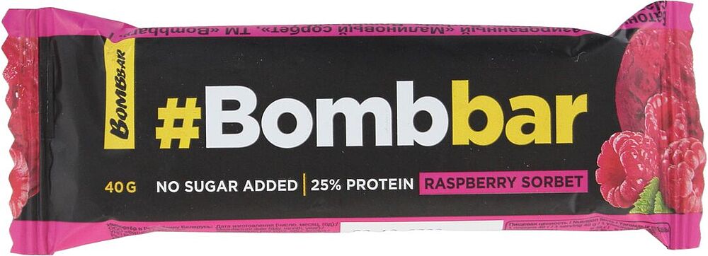 Բատոն սպիտակուցային «Bombbar Raspberry Sorbet» 40գ