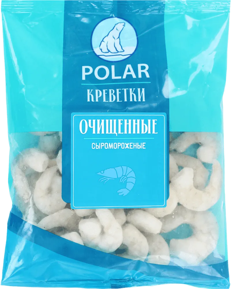Peeled raw-frozen shrimp "Polar" 0.3kg