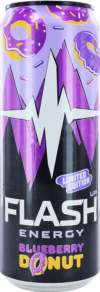 Էներգետիկ գազավորված ըմպելիք հապալասի «Flash Up Blueberry Donut Limited Edition» 0.45լ
