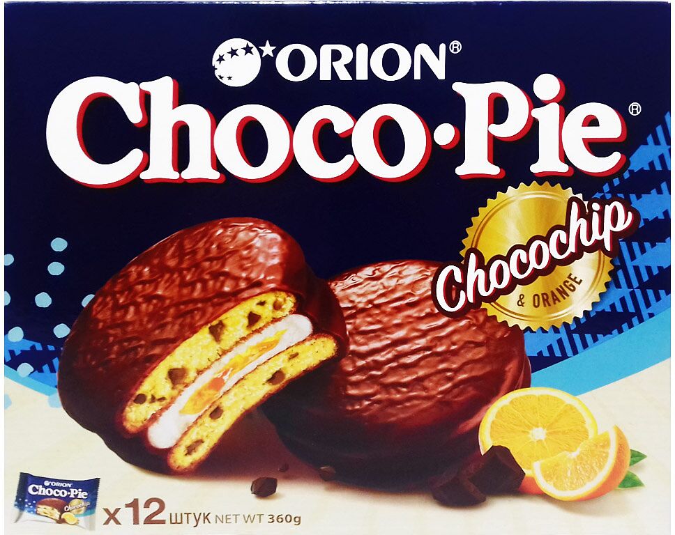 Печенье в шоколаде с апельсином "Choco Pie" 360г