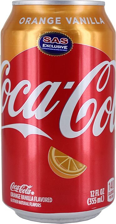 Освежающий газированный напиток "Coca Cola Orange Vanilla" 355мл