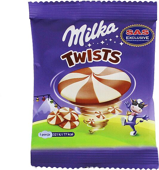 Шоколадный конфет "Milka Twists" 14.4г