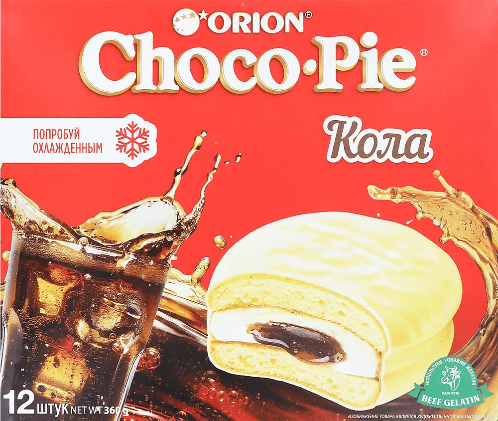 Թխվածքաբլիթ կոլայի «Orion Choco Pie Кола» 360գ
