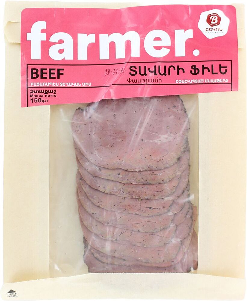 Sliced beef fillet "Bacon Farmer" 150g