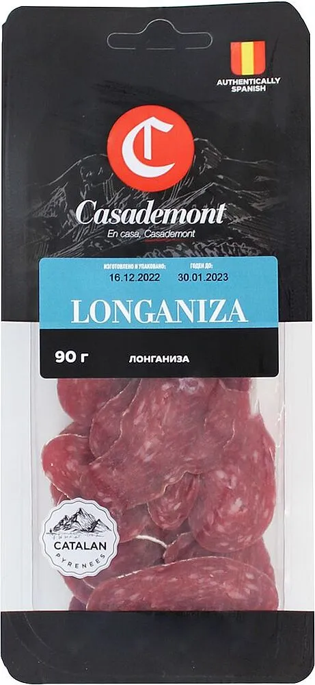 Sliced summer sausage "Casademont Longaniza" 90g
