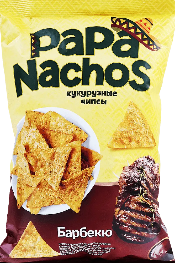 Chips with barbecue flavor "Papa Nachos BBQ" 150g
