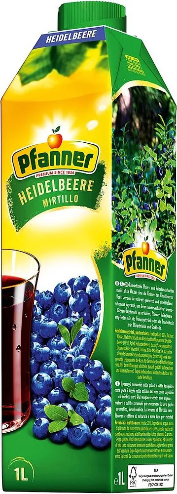 Сок со вкусом голубики "Pfanner" 1л 