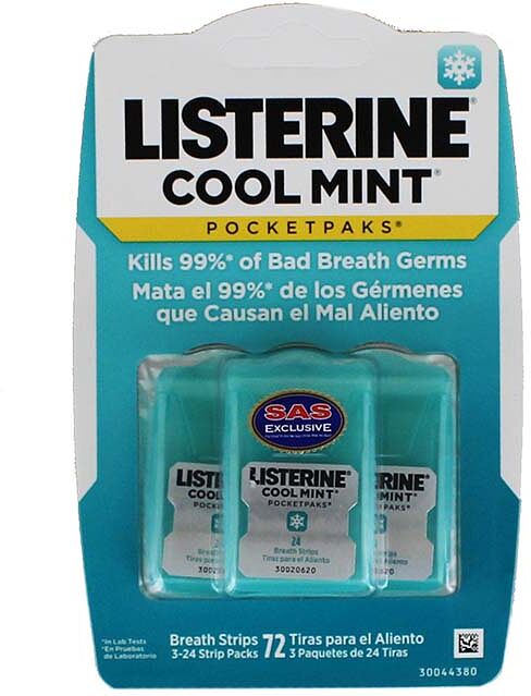 Breath freshening strips "Listerine" 72pcs.