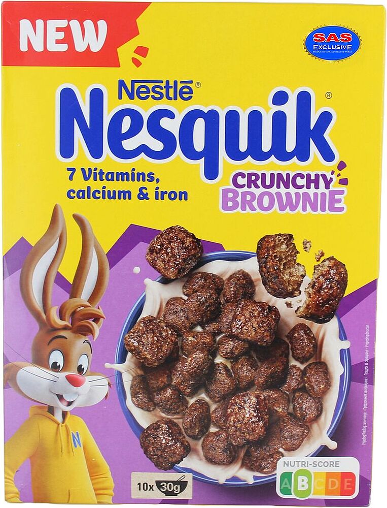 Պատրաստի նախաճաշ «Nestle Nesquik Crunchy Brownie» 300գ
