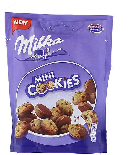 Թխվածքաբլիթ շոկոլադե կտորներով «Milka Mini Cookies» 110գ