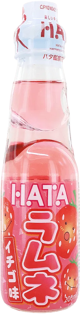 Освежающий газированный напиток клубничный "Hata Strawberry" 200мл 