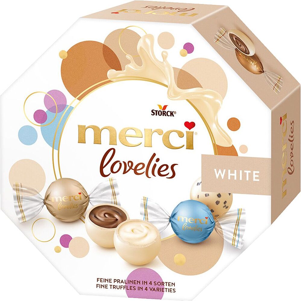 Chocolate candies collection "Merci Lovelies White" 185g
