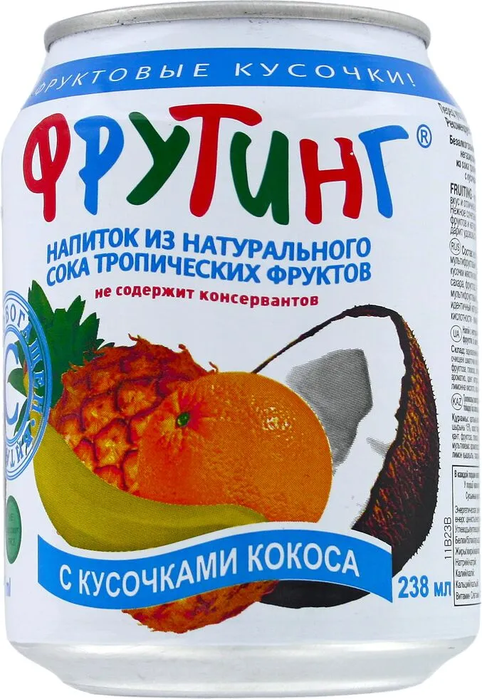 Сок тропические фрукты "Fruiting" 238мл 